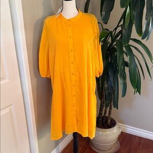 Top shop- Yellow Button-Up Women's Dress